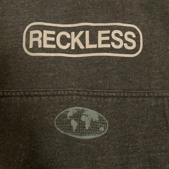 Reckless large street hoodie, Grey - Picture 3 of 6